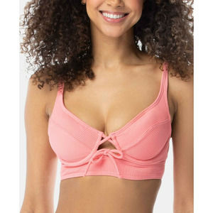 Sundazed Sonia Tie-Front Bikini Top Coral 34DD